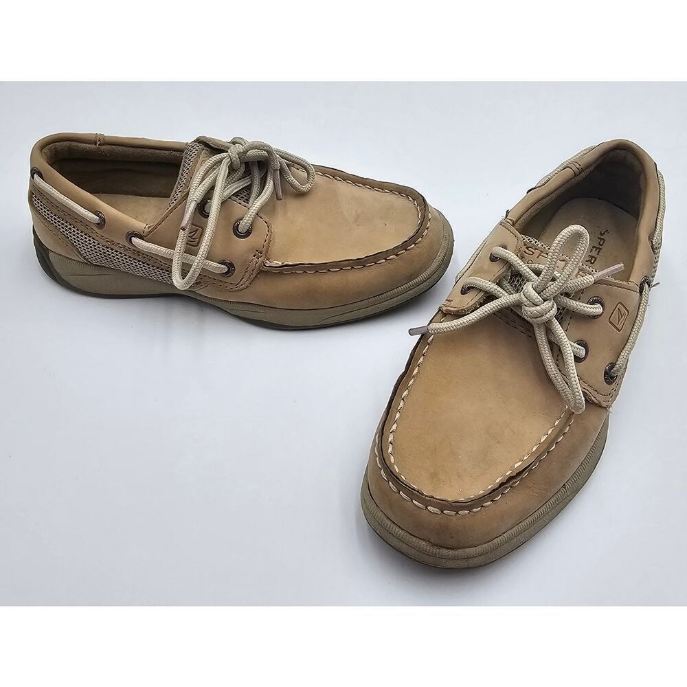 Sperry Girl's Size 1M Intrepid Tan Boat Shoes - Picture 2 of 11
